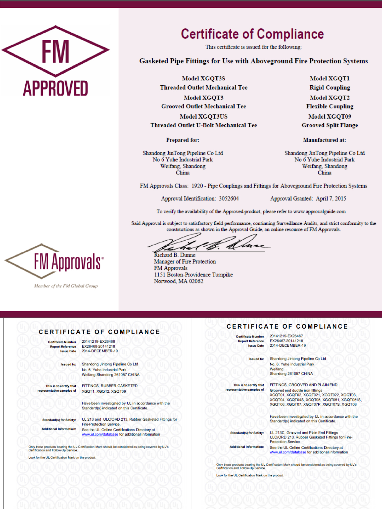 FM UL Certificate